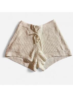 Cream Z Supply High Waisted Knit Mini Shorts, Size XS